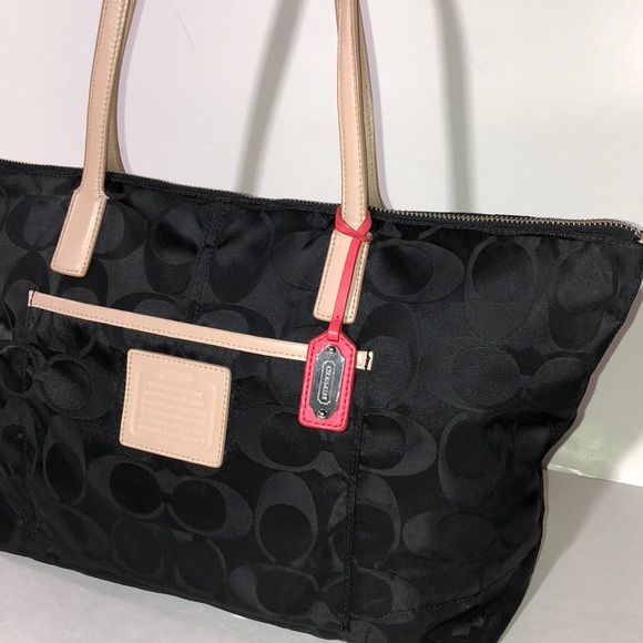 Coach Legacy Weeknd Signature Black Nylon East West Tote - Picture 5 of 9